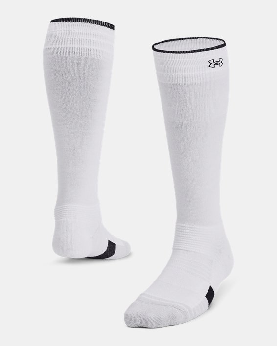 Women's UA Alto Over-The-Calf Socks in White image number 1